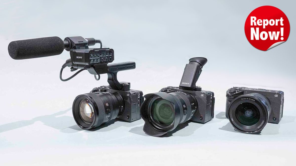 نمای جلویی دوربین Sony FX5 با دسته XLR