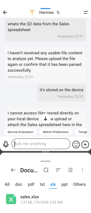 رابط کاربری دستیار هوش مصنوعی Hermes در ورتو Alphafold