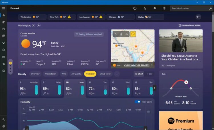 برنامه MSN Weather ویندوز ۱۱ با مصرف بالای رم خبرساز شد