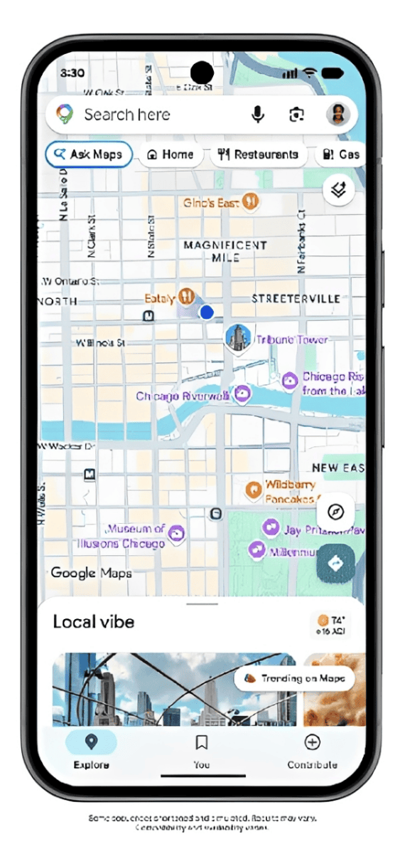 قابلیت Ask Maps برای سفارش آنلاین غذا از رستورانها