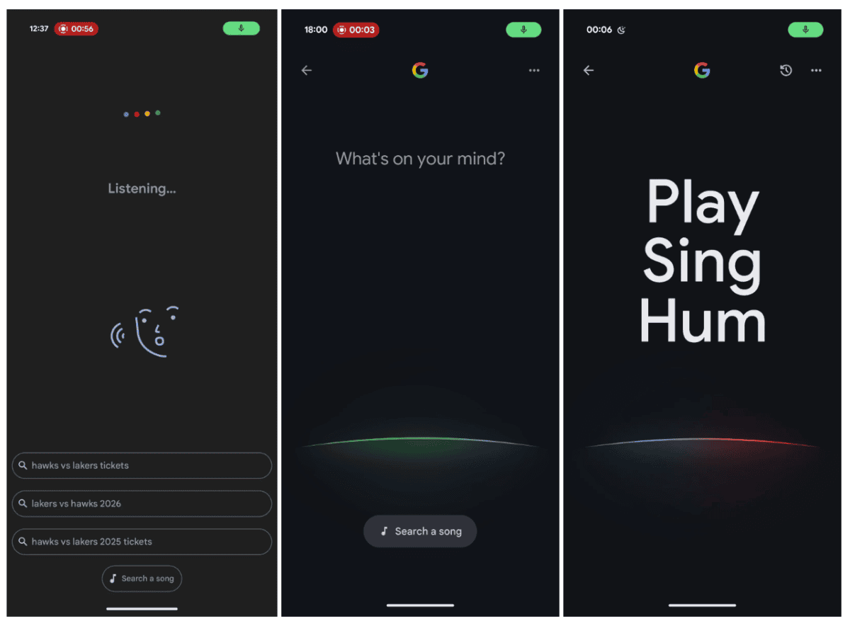 رابط کاربری Google Voice Search جدید در برنامه Google اندروید