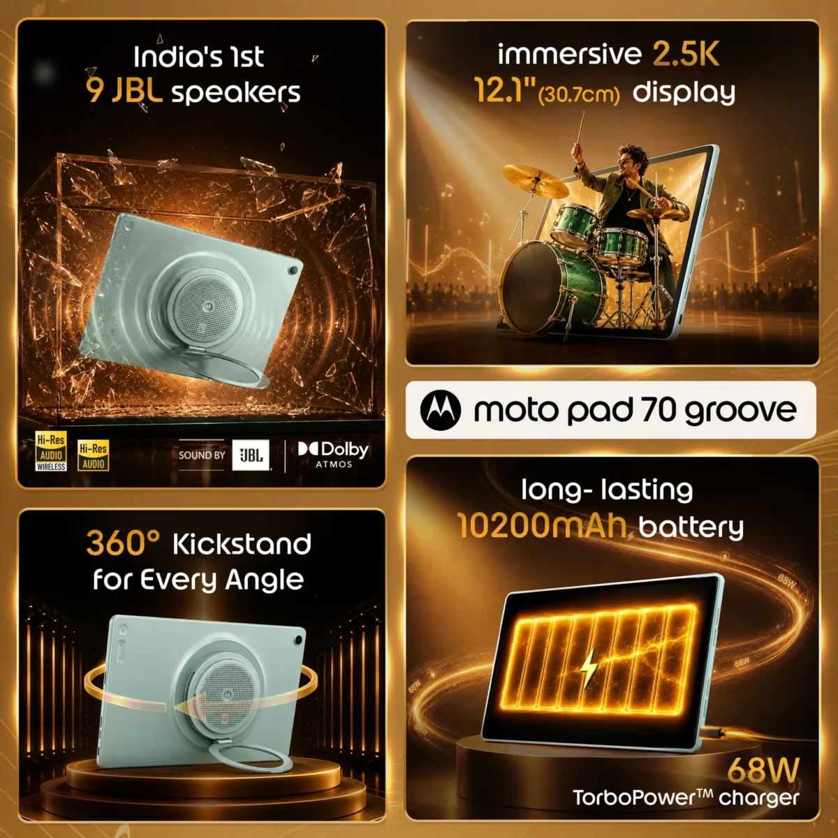موتورولا تبلت Moto Pad 70 Groove را با نمایشگر ۱۲۰ هرتزی معرفی کرد
