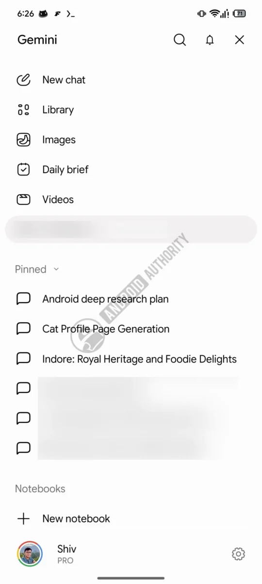 بخش اعلان های جدید در رابط کاربری Google Gemini