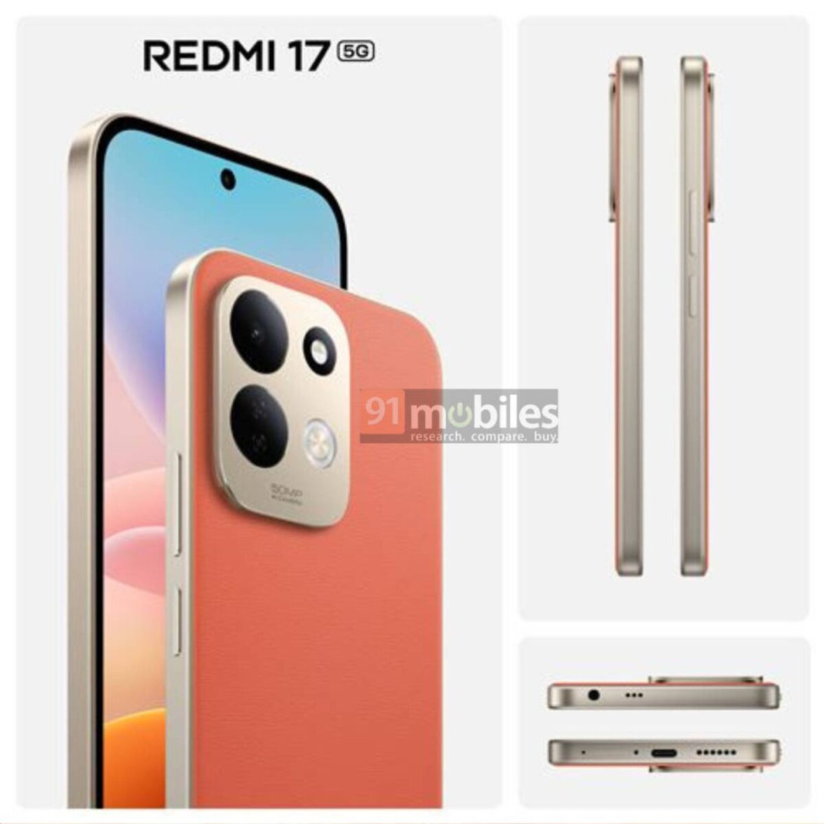 گوشی Redmi 17 5G با سه رنگ مختلف پیش از رونمایی در رندرهای فاششده دیده شد