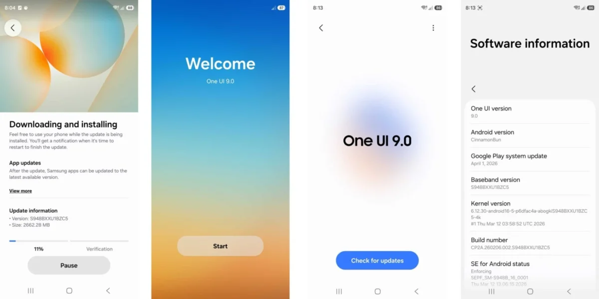 انتشار آپدیت جدید بتای One UI 9 سامسونگ برای سری گلکسی S26