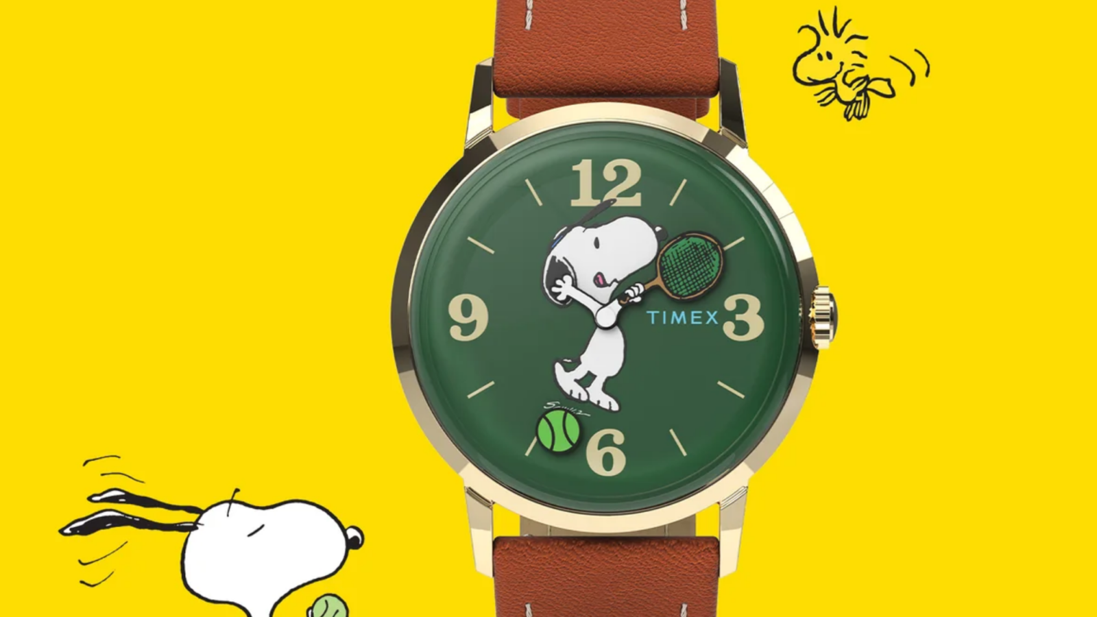 ساعت مکانیکی Timex Marlin Snoopy Tennis با صفحه سبز