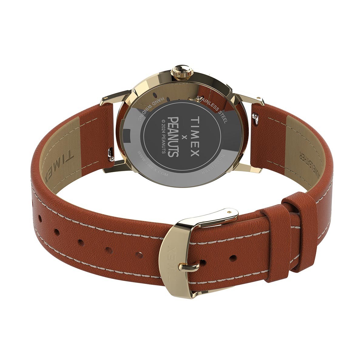 بند چرمی قهوهای ساعت مکانیکی Timex Marlin Snoopy