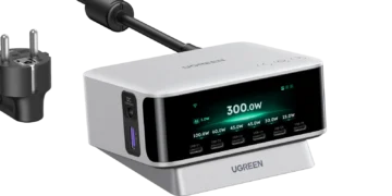 شارژر 300 واتی Ugreen Nexode Pro با 8 پورت و نمایشگر هوشمند معرفی شد