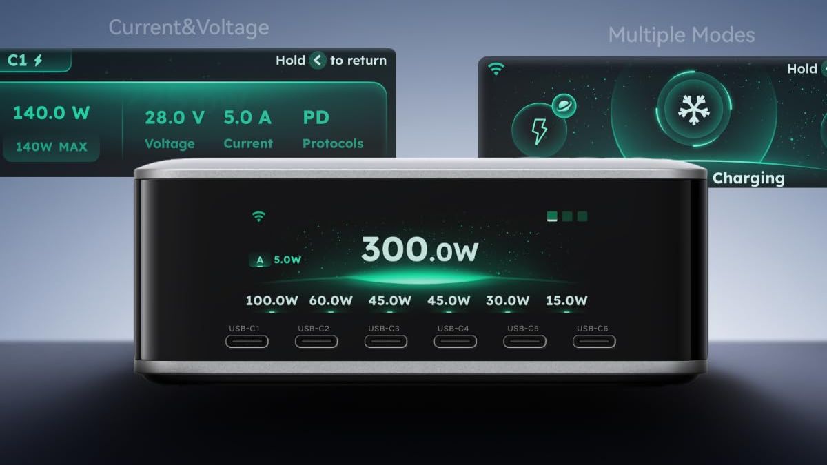 شارژر رومیزی Ugreen Nexode Pro 300W با هشت پورت معرفی شد