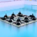 مجموعهای از رباتهای شناور FloatForm که در مخزن آزمایشگاهی به یکدیگر متصل شدهاند و یک سازه بزرگتر تشکیل دادهاند.