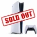 پلیاستیشن 5 پرو و کنترلر دوالسنس با مهر قرمز Sold Out، نشاندهنده اتمام موجودی کنسول پس از نمایش جدید GTA 6