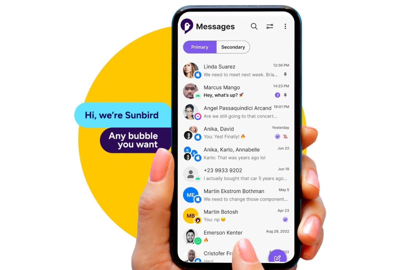 اپلیکیشن Sunbird برای استفاده از iMessage در اندروید بازگشت