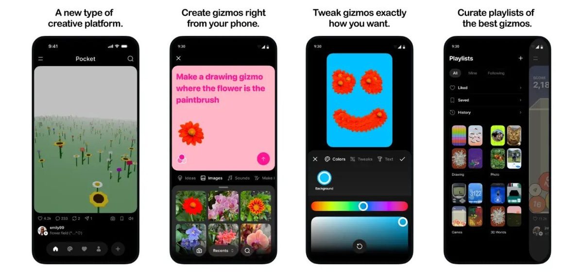 تصویری از فضای داخلی برنامه Pocket شرکت متا