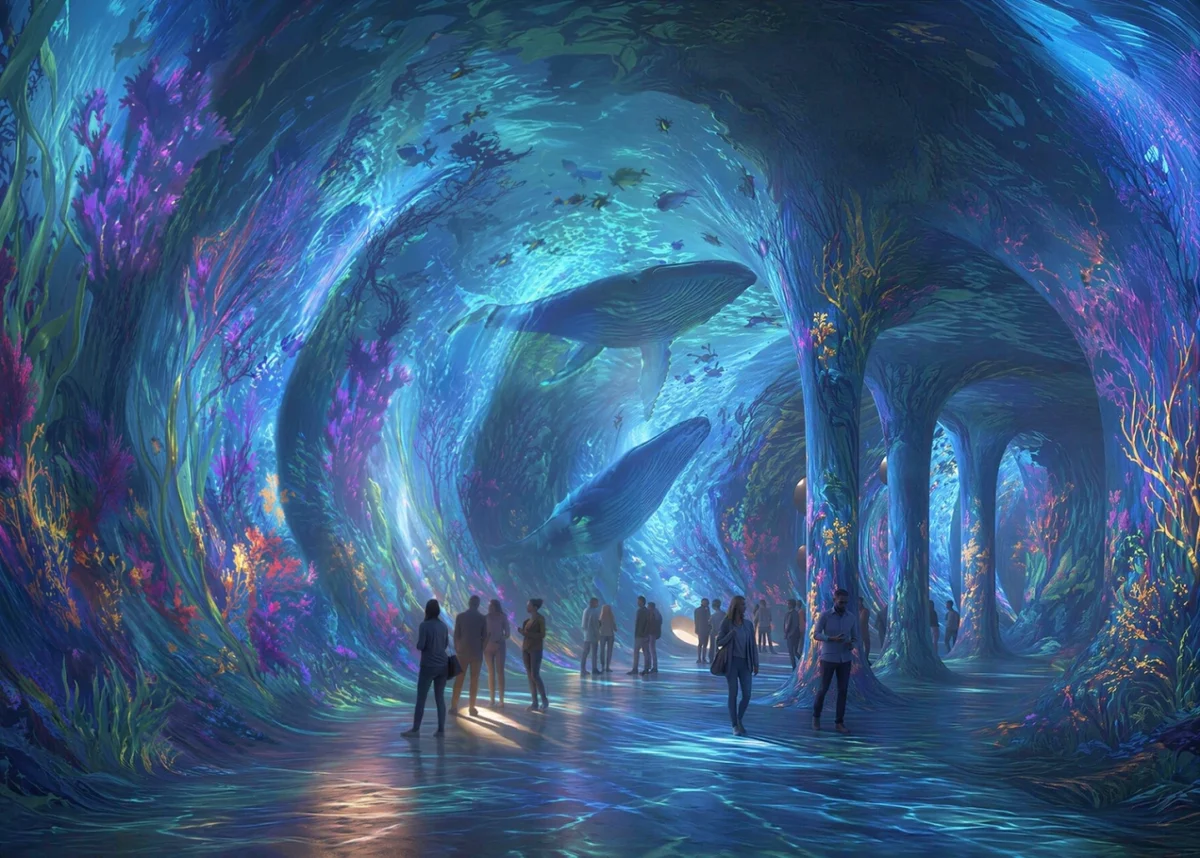فضای نمایشگاهی تعاملی Elysium با طراحی الهام‌گرفته از دنیای زیر آب در پروژه Rotterdam Rocks