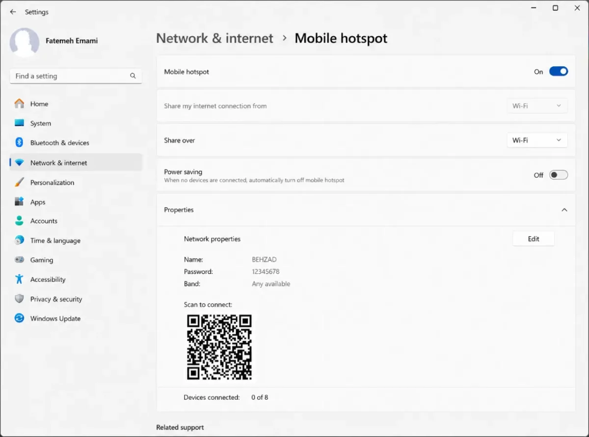 آموزش اشتراک_گذاری VPN از طریق هات_اسپات ویندوز
