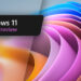 تصویر گرافیکی تبلیغاتی Windows 11 Insider Preview که شامل لایههای انتزاعی و رنگارنگ شیشهای در پسزمینه و عبارت Windows 11 Insider Preview در یک کادر مستطیلی مشکی است.