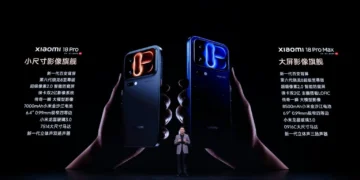 پوستر معرفی Xiaomi 18 Pro و Xiaomi 18 Pro Max با تصویر دو گوشی، مشخصات چینی و ارائهدهندهای روی صحنه.