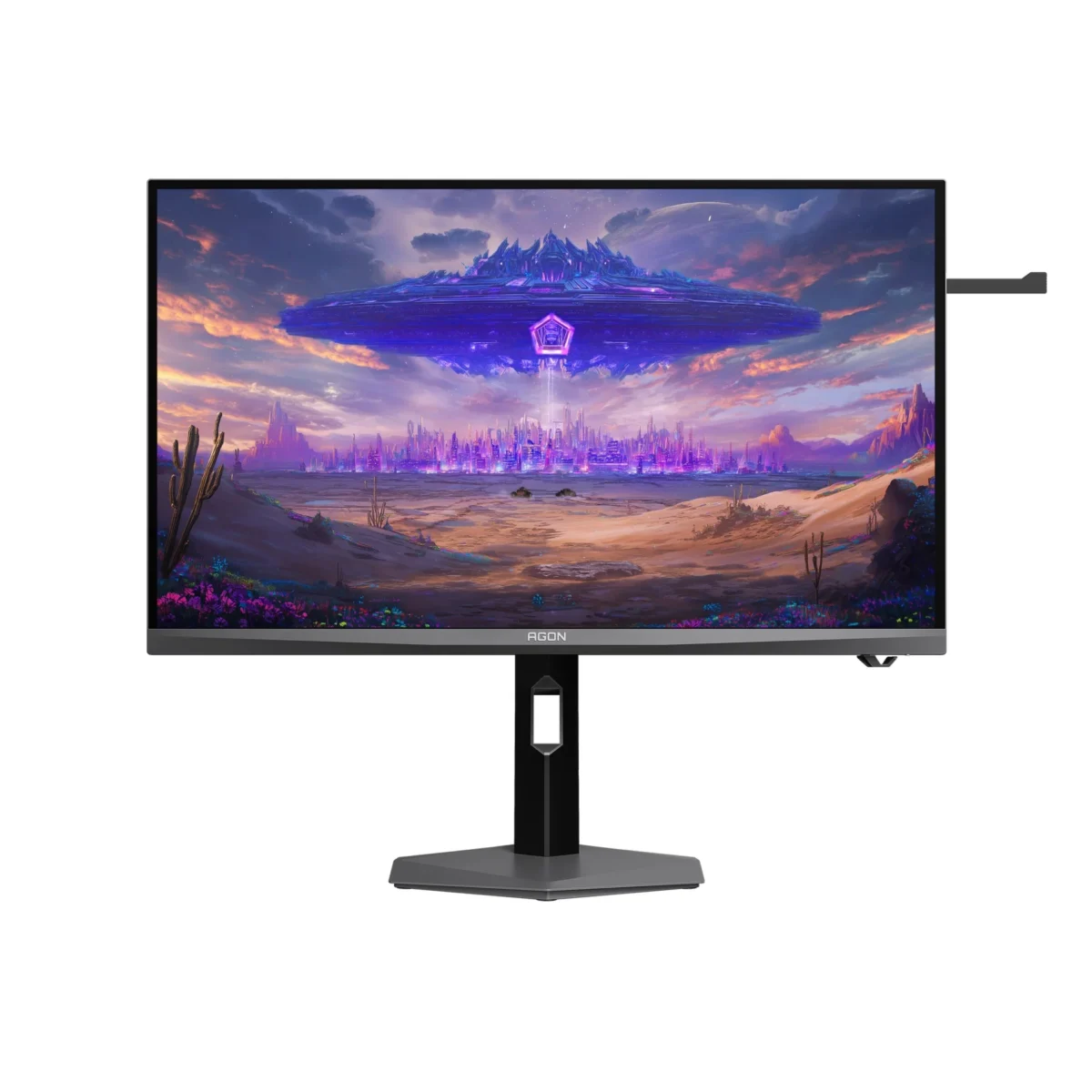 نمایشگر AOC AGON Ultra AGP277KXM در حال اجرای یک بازی با گرافیک علمی تخیلی