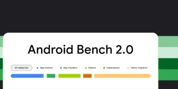 عنوان بنچمارک Android Bench 2.0 همراه با برچسبهای دستهبندی ارزیابی شامل ساخت اپلیکیشن، انتقال برنامه، توسعه قابلیتها، بهینهسازی و ارتقای کتابخانهها