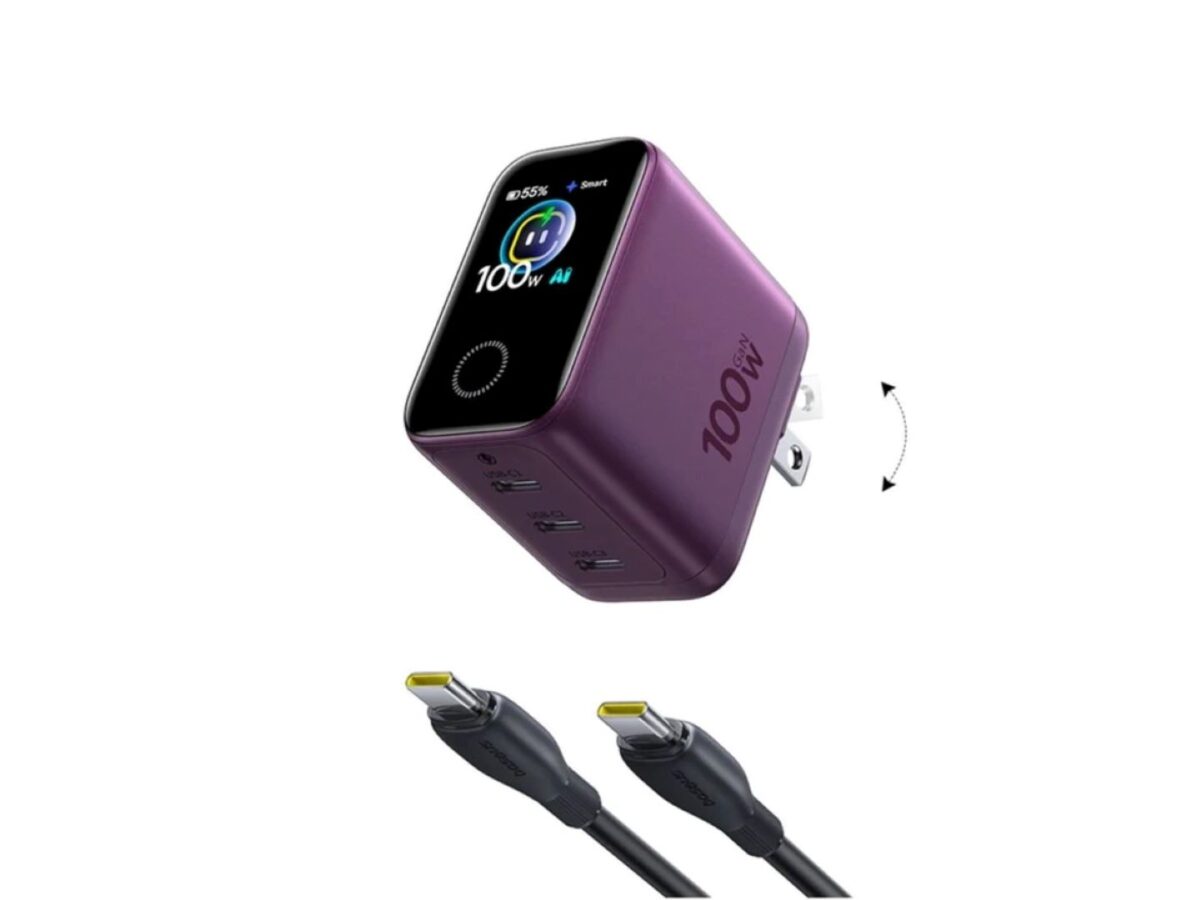 شارژر 100 وات PicoGo Pro AH22 بیسوس با نمایشگر دیجیتال