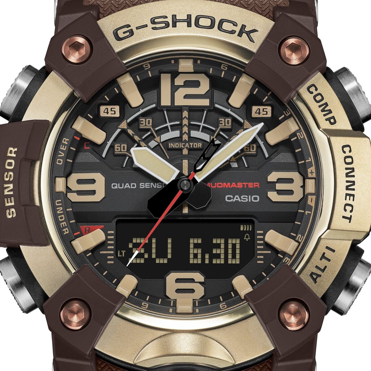 ساعت Casio Mudmaster GGB100XMH-5A با رنگ طلایی و قهوه‌ای