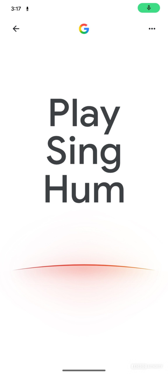 رابط کاربری فعلی Google Song Search