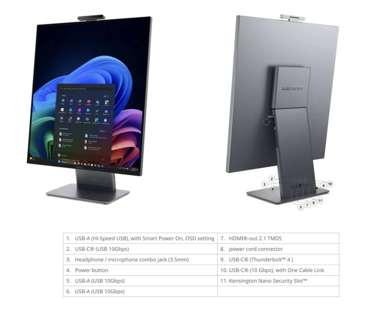 طراحی عمودی و متفاوت نمایشگر Lenovo ThinkCentre X AIO Aura Edition