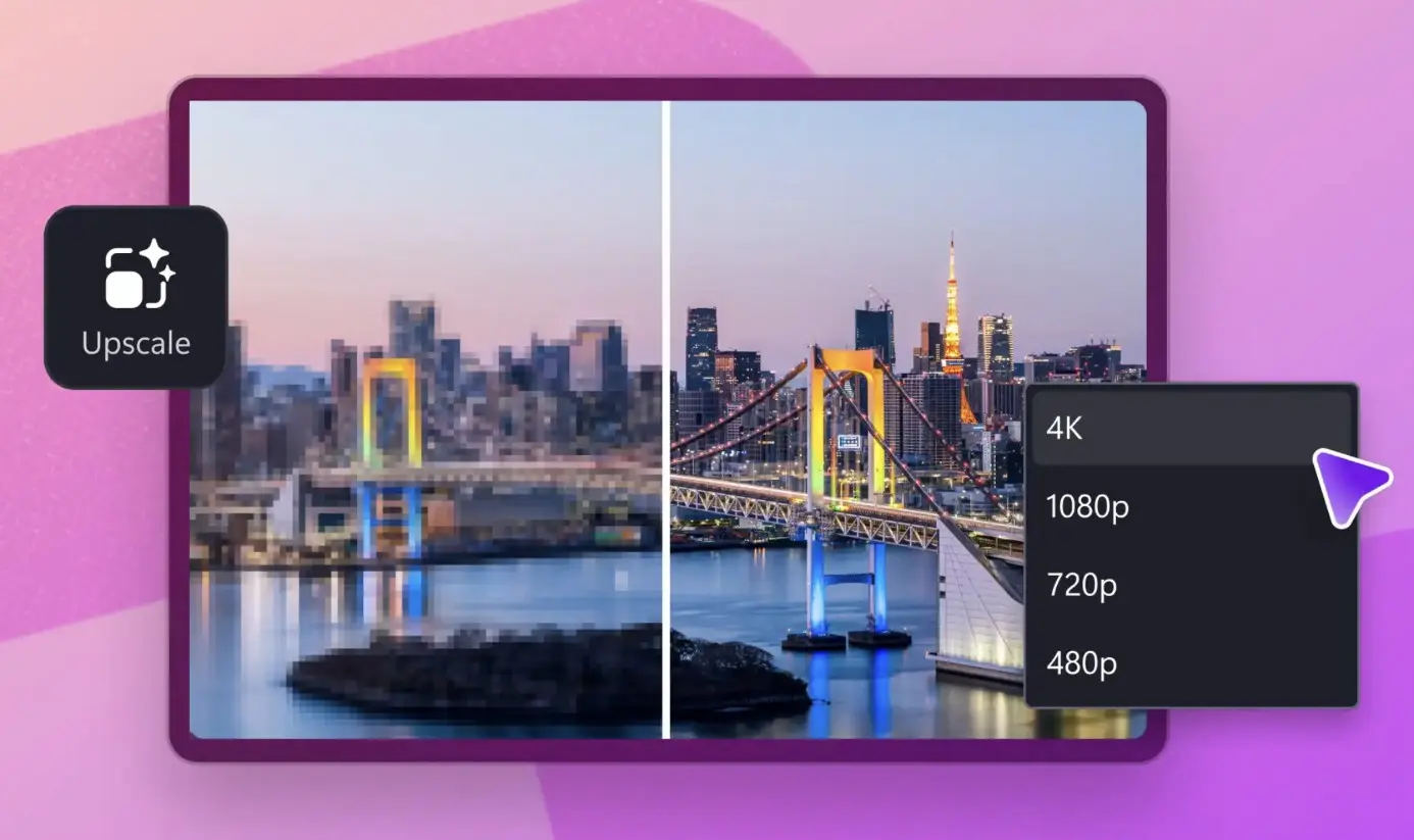 مایکروسافت Clipchamp با هوش مصنوعی ویدیوها را تا 4K ارتقا می دهد
