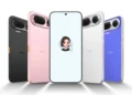 نمای پشت و جلوی گوشی هوشمند نوبیا NaviX Ultra در چهار رنگ مشکی، صورتی، سفید و آبی با ماژول دوربین دوگانه و حاشیههای بسیار باریک نمایشگر