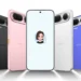 نمای پشت و جلوی گوشی هوشمند نوبیا NaviX Ultra در چهار رنگ مشکی، صورتی، سفید و آبی با ماژول دوربین دوگانه و حاشیههای بسیار باریک نمایشگر