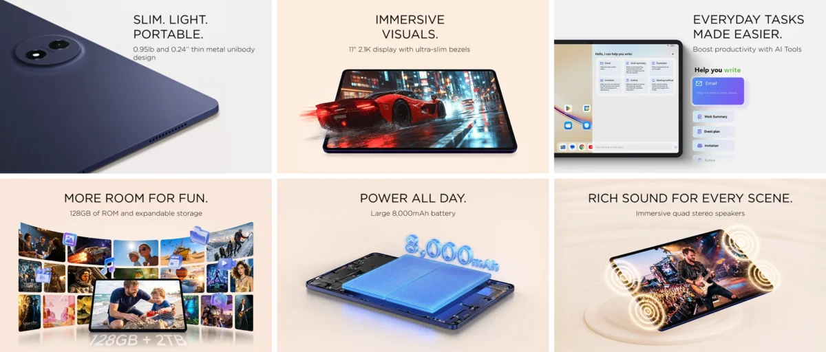 تبلت TCL Tab A1 NxtPaper همراه با کاور و قلم T-Pen 2 عرضه می شود