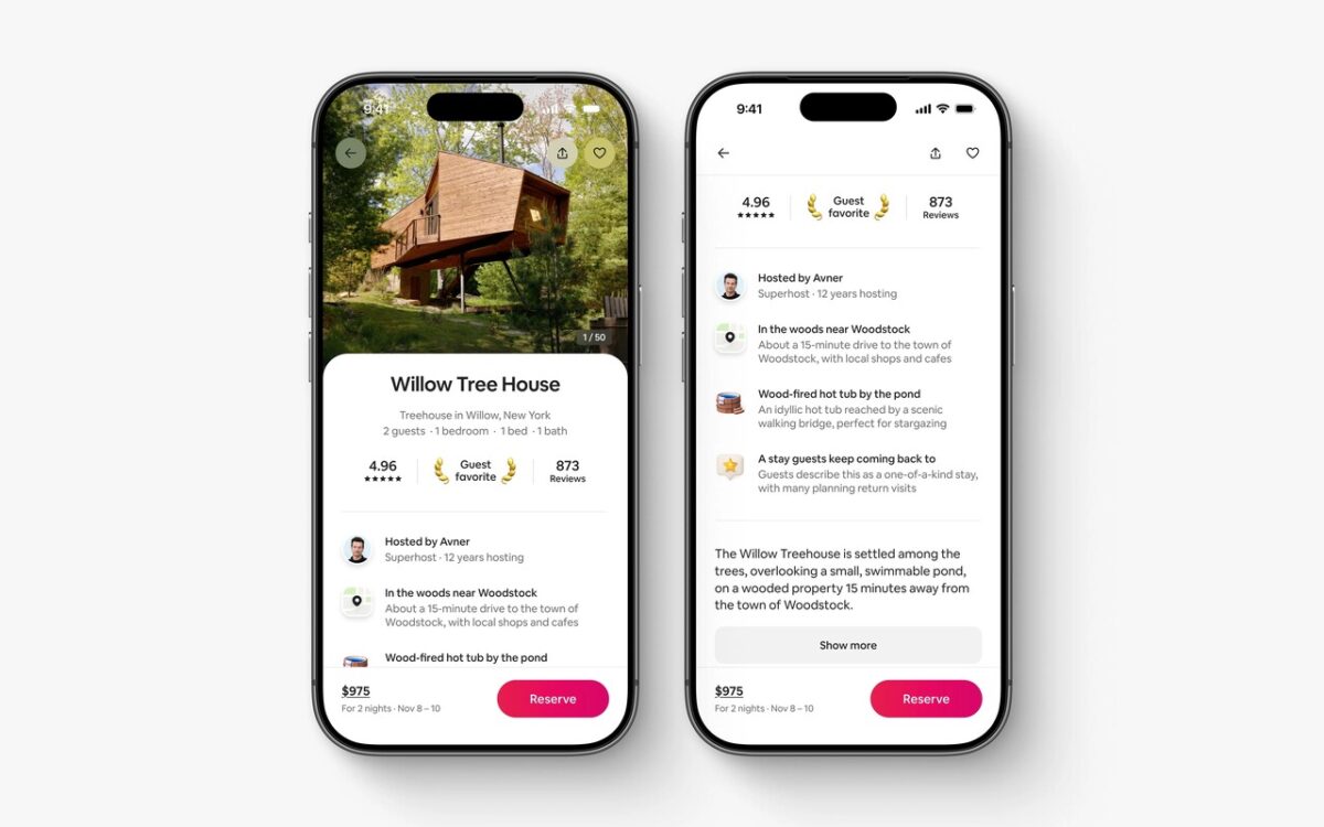 تصویری از جستوجوی هوش مصنوعی Airbnb روی تلفن همراه