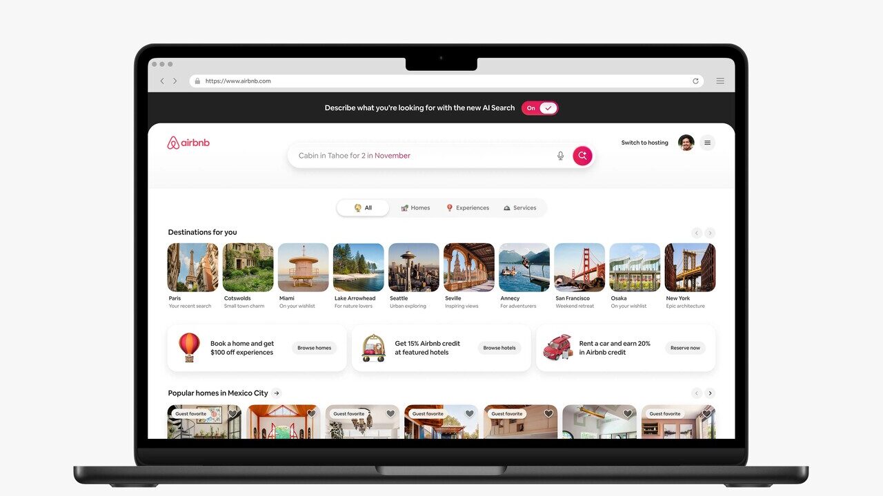 تصویری از جستوجوی هوش مصنوعی Airbnb