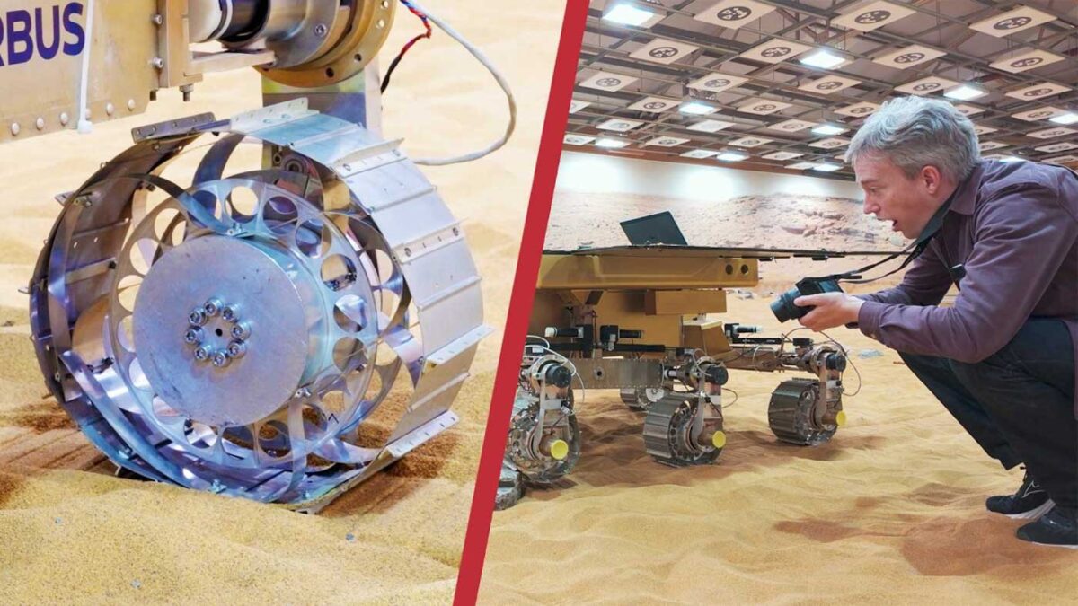 آزمایش چرخ مریخ‌نورد ExoMars و کنترل نمونه اولیه آن با Steam Deck در مرکز ایرباس