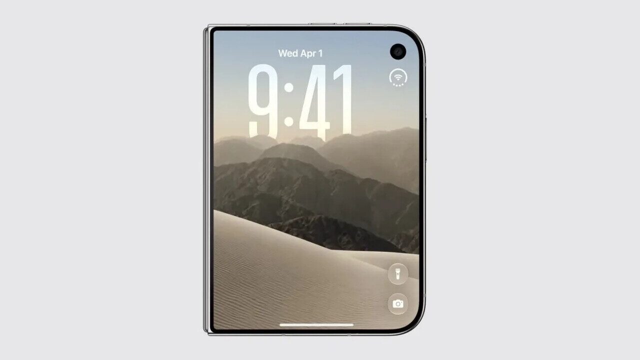 تصویری از آیفون تاشوی اپل با نام iPhone Duo