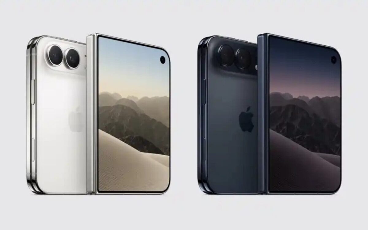 تصویری از آیفون تاشوی اپل با نام iPhone Duo در دو رنگ متفاوت