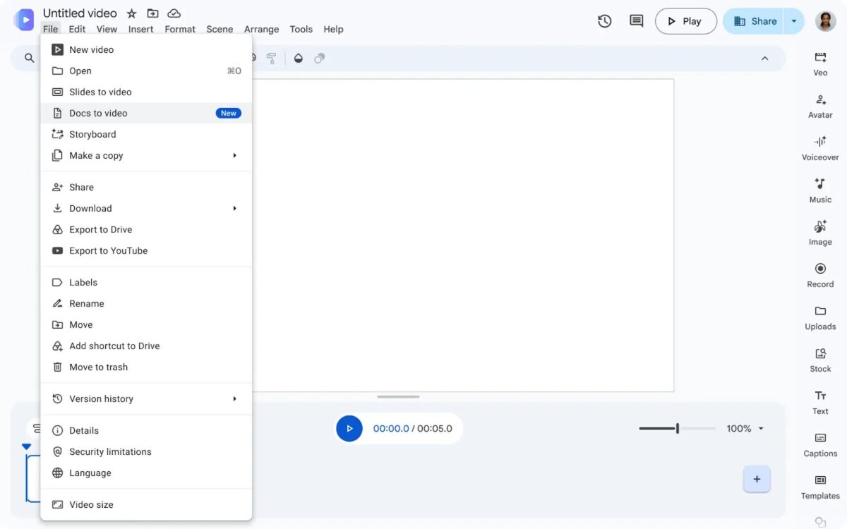 ابزار Google Vids اسناد را به ویدیوهای خلاصه تبدیل میکند
