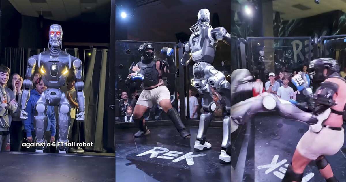 رویارویی ربات انساننما با مبارز انسانی در قفس MMA