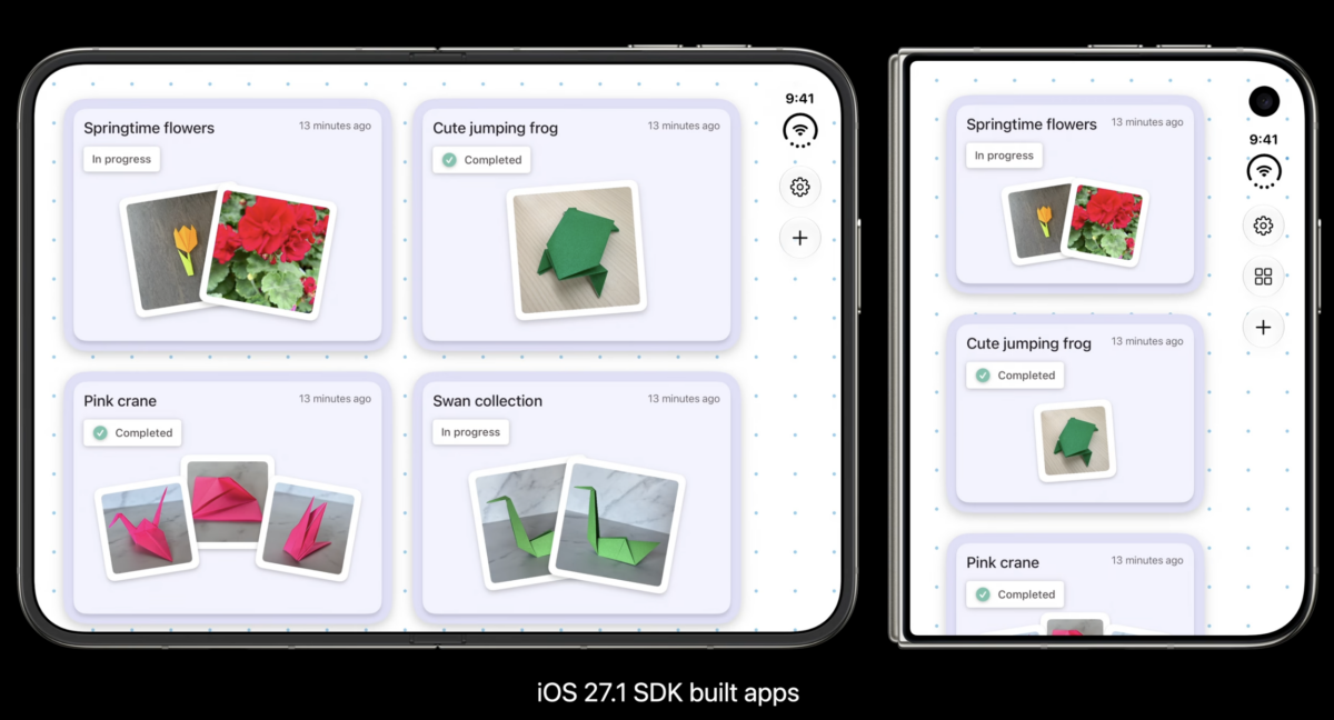 نمایش اپلیکیشن با نوارهای مشکی روی نمایشگر آیفون Duo