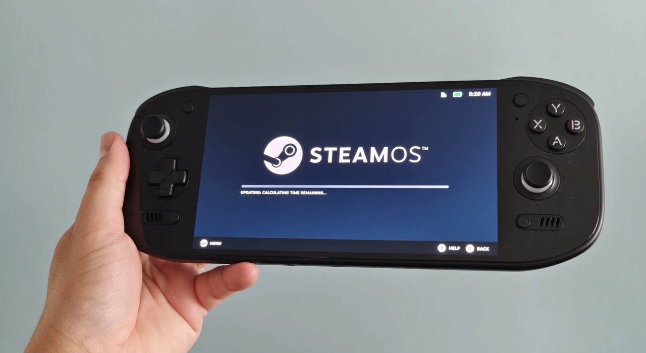 تصویری از اجرای SteamOS روی کنسول دستی اندرویدی