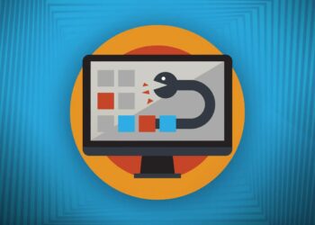 تصویری از یک بدافزار مخرب روی مانیتور