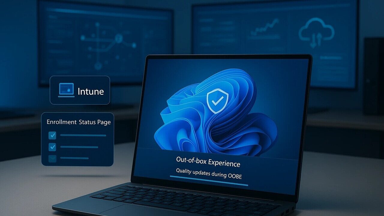 تصویری از Windows 11 OOBE روی لپ تاپ