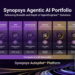 اینفوگرافیک جامع سبد محصولات هوش مصنوعی عامل‌محور سیناپسیس با عنوان Synopsys Agentic AI Portfolio که شامل راهکارهای AgentEngineer برای مراحل مختلف طراحی تراشه نظیر تأیید، پیاده‌سازی، تولید و شبیه‌سازی در پلتفرم Synopsys Autopilot است.