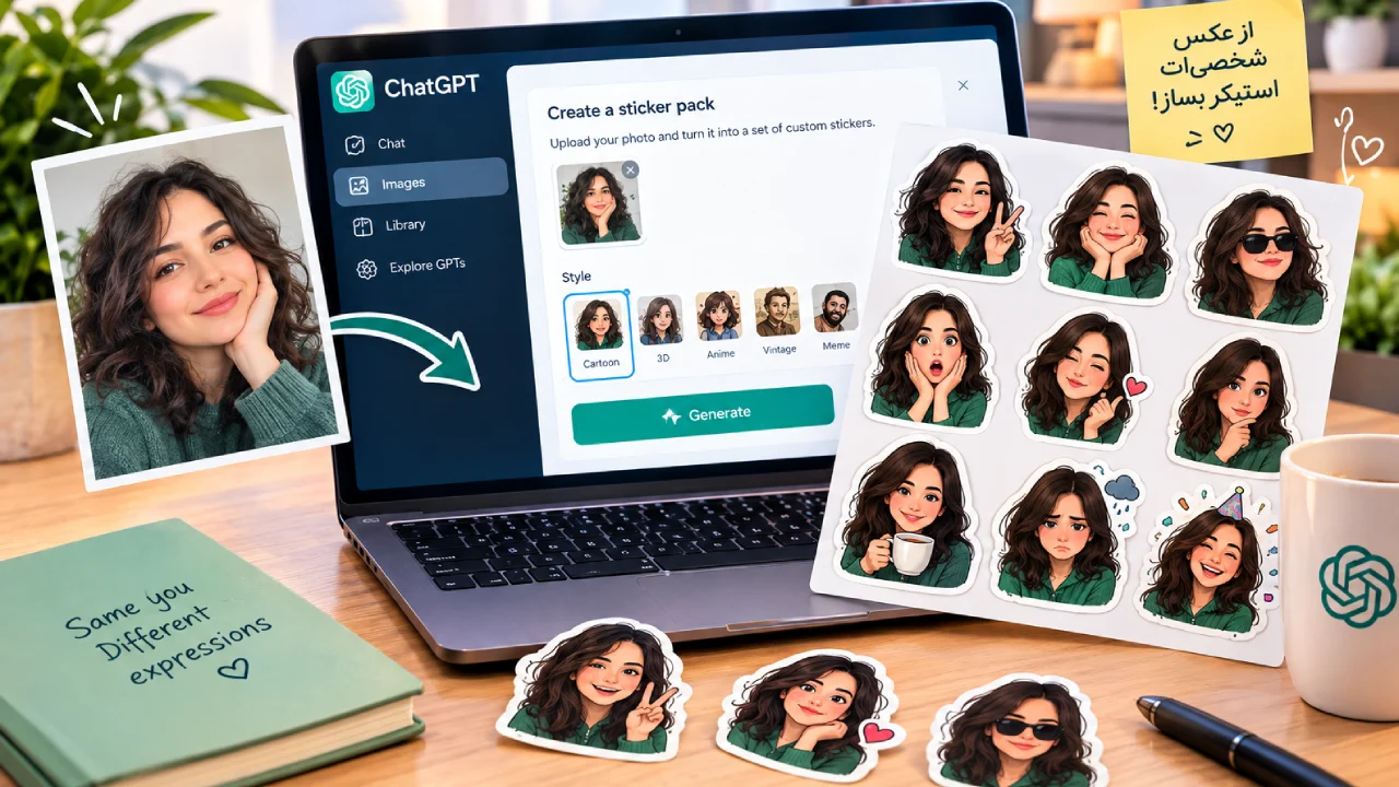 آموزش ساخت استیکر با ChatGPT از روی عکس شخصی