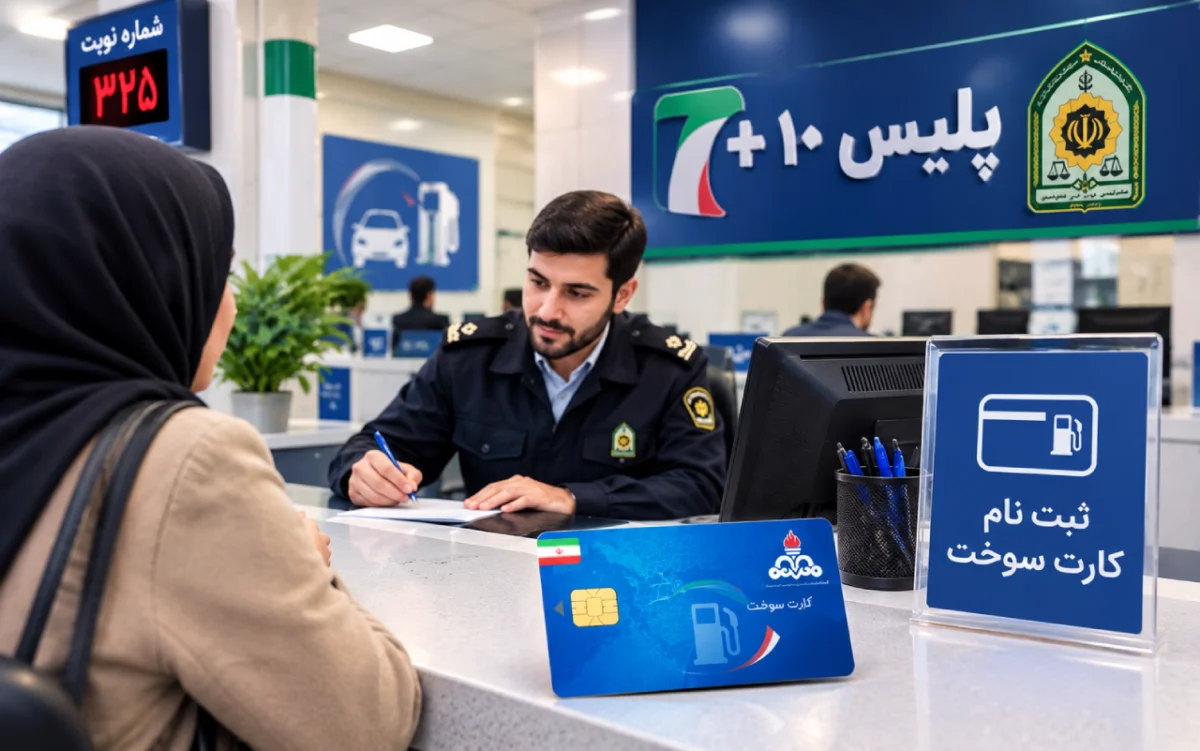 ثبت نام حضوری کارت سوخت در پلیس +۱۰