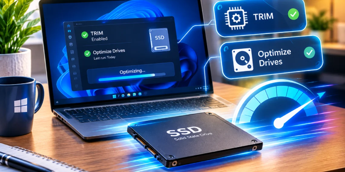 چگونه سرعت SSD را در ویندوز افزایش دهیم؟ راهنمای تنظیم TRIM و Optimize Drives