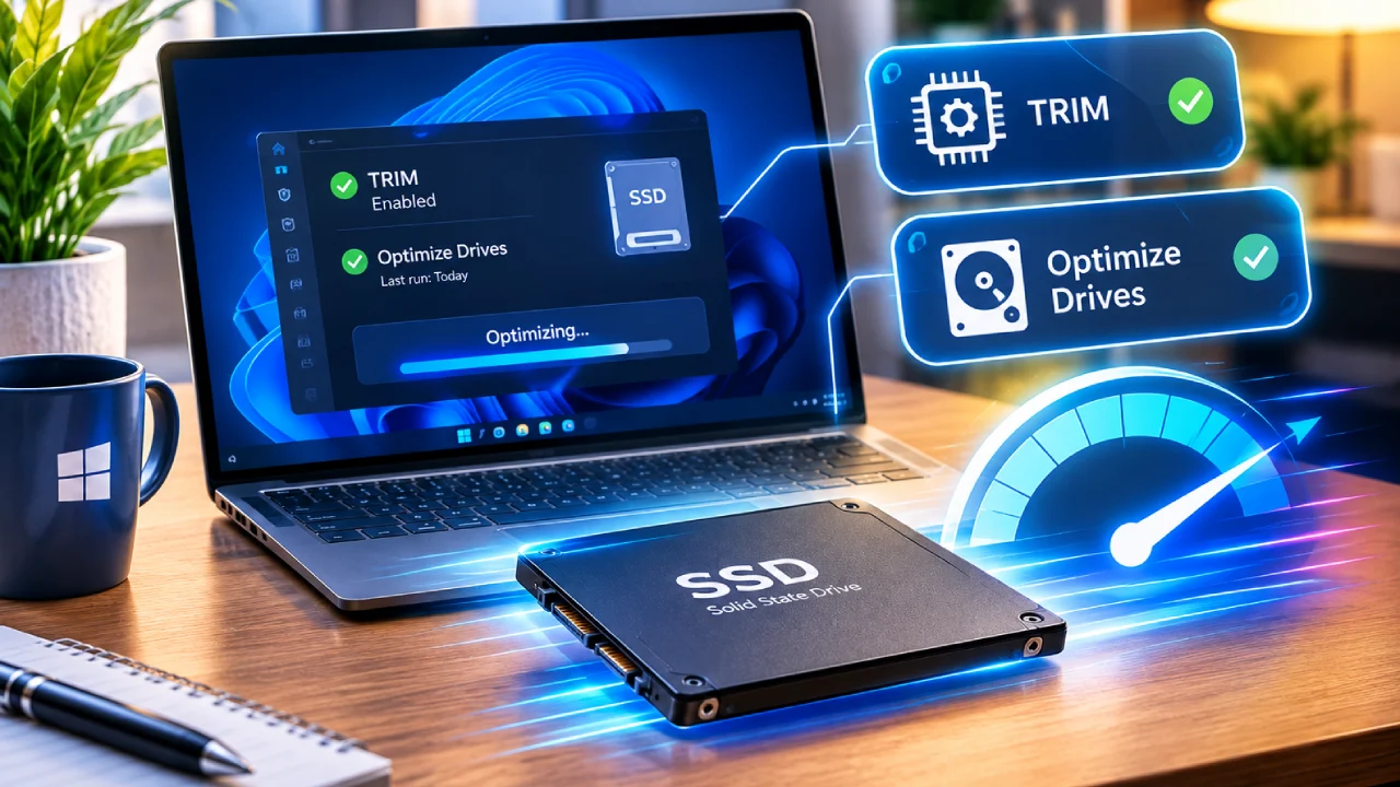 چگونه سرعت SSD را در ویندوز افزایش دهیم؟ راهنمای تنظیم TRIM و Optimize Drives