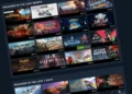 نمای محیط فروشگاه استیم (Steam) در بخش بازی‌های تازه منتشرشده در ماه گذشته و هفته‌ی اخیر همراه با تصاویر کاور بازی‌ها و قیمت آن‌ها.