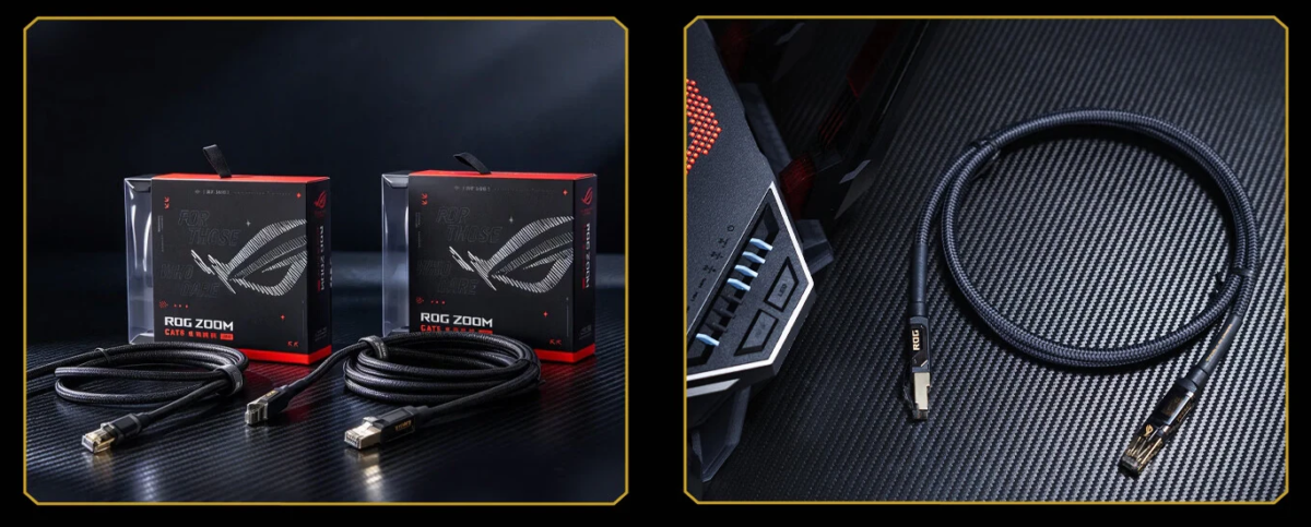 کابل شبکه گیمینگ ROG Zoom ایسوس با پهنای باند ۴۰ گیگابیتبرثانیه