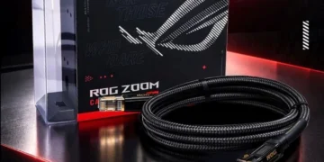 ایسوس کابل شبکه گیمینگ ROG Zoom را با سرعت ۴۰ گیگابیت‌برثانیه معرفی کرد